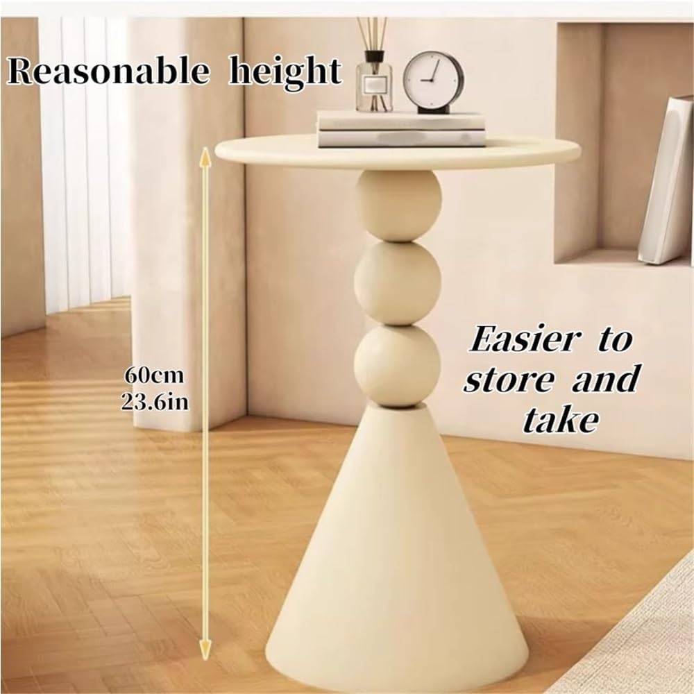 Modern Side Tables, Small Apartment Coffee Table, Iron Design Round End Tables, Suitable for Balcony Living Room, Bedroom Night Stand