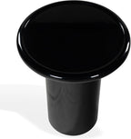 SAFAVIEH Couture Collection - Lolita Black Concrete Accent Table, Modern Round Top Side Table, High Gloss Finish, Fully Assembled (SFV2622A)