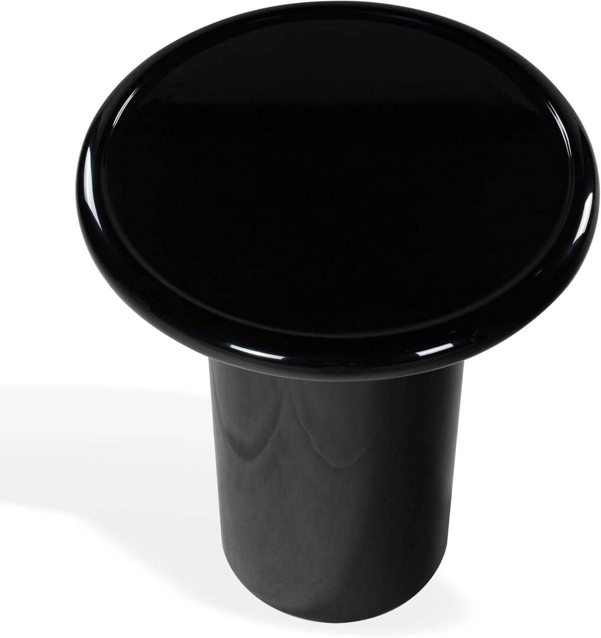 SAFAVIEH Couture Collection - Lolita Black Concrete Accent Table, Modern Round Top Side Table, High Gloss Finish, Fully Assembled (SFV2622A)