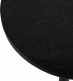 Home Decor End Table, Side Table, or Night Stand - Elegant Slim Metal Accent Table with Marble Top and Base for Bedroom or Living Room - Minimal Design Perfect for Big and Small Spaces - 24" Black