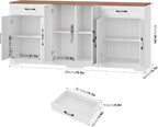 BOTLOG 71” Large Kitchen Buffet Cabinet with Adjustable Shelves