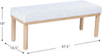 HomePop 47.5" Oslo Bench - Blue Pinstripe Fabric