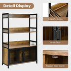 3-Layer Bread Rack Industrial Kitchen Microwave Shelf with Storage Cabinet Multifunctional Furniture (Color : A, Size : As Shown) (A As Shown)