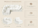 113” Cloud Couch 丨 Modular Sectional Couches for Living Room 丨 L Shaped Couch with Nice Back Support 4 Seater Warm White Chenille