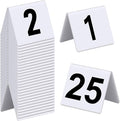 Tuanse Table Numbers 1-25 Acrylic Double Side Numbered Table Tents Plastic Restaurant Wedding Numbers Cards Signs for Party Banquets Wedding Reception(White, Black)