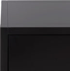 SAFAVIEH Furniture - Sadie 1-Drawer Nightstand - Black - Wood - Glam Gold Hardware Design - Ideal for Bedroom, 21" W x 17.2" D x 26" H - Fully Assembled (NST9201E)