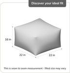 Anji Mountain Pouf Ottoman Foot Rest, Handmade Ottoman Pouf, Comfortable Foot Stool, Decorative Floor Seating for Living Room Decor, Bedroom & Home Décor Accent - Badger