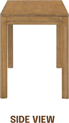 NTC Flow Modern Wooden Rectangle Desk Table with Hidden Drawer – Waterproof & Heat Resistant - Teak Look