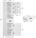TEENFON 67" H Tall Storage Cabinet with 2 Doors, Bathroom Storage Cabinet, Kitchen Pantry Cabinets for Living Room, Dining Room, Bathroom, White