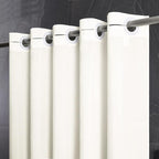 Furlinic No Hook Stall Shower Curtain 36 x 72 Inch,Small Narrow Fabric Waterproof Bathroom Curtain,Modern Hotel Style with 4 Plastic Grommets,Machine Washable,Beige