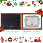 RPJC Document Frame Certificate Frames Made of Solid Wood High Definition Glass and Display Diplomas 8.5x11 with Mat or 11x14 Inch Without Mat Picture Frame Brown