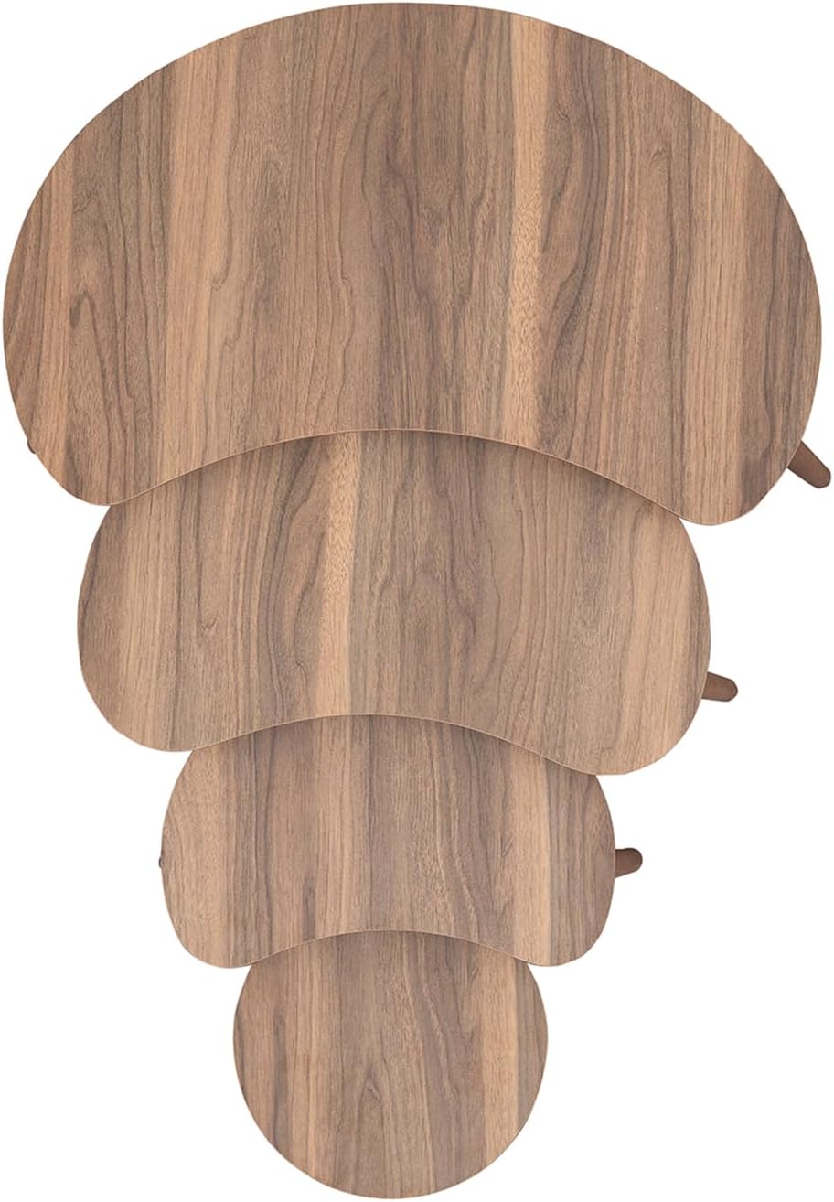 Moon MDF Wooden Nesting Table Set of 4 - Walnut
