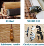 LETAU Wood Window Roman Shades, Bamboo Light Filtering Window Blinds for Indoor Home, Office, Kitchen, Pattern 9