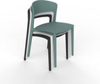 LESHI Plastic Dining Chairs,Modern Dining Chairs Quick Assembly Simple Kitchen Chairs for Indoor or Outdoor (Cyan Blue, 3 Pack)
