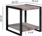 Brown/Gray Finish End Table, Small Side Table for Couch, Bedside Table for Small Space, Living Room, Easy Assembly, Wood 23.5"x23.5"x23.5"