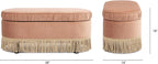 Jennifer Taylor Home Celeste 38" Oval Storage Bench Ottoman, Peach Orange Velvet