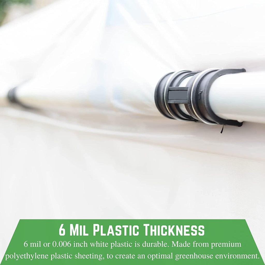 Farm Plastic Supply - White Greenhouse Plastic Sheeting - 6 mil - (32' x 50') - 4 Year UV Resistant Poly Greenhouse Film, 55% Light Transmission Hoop House Cover for Gardening, Agriculture