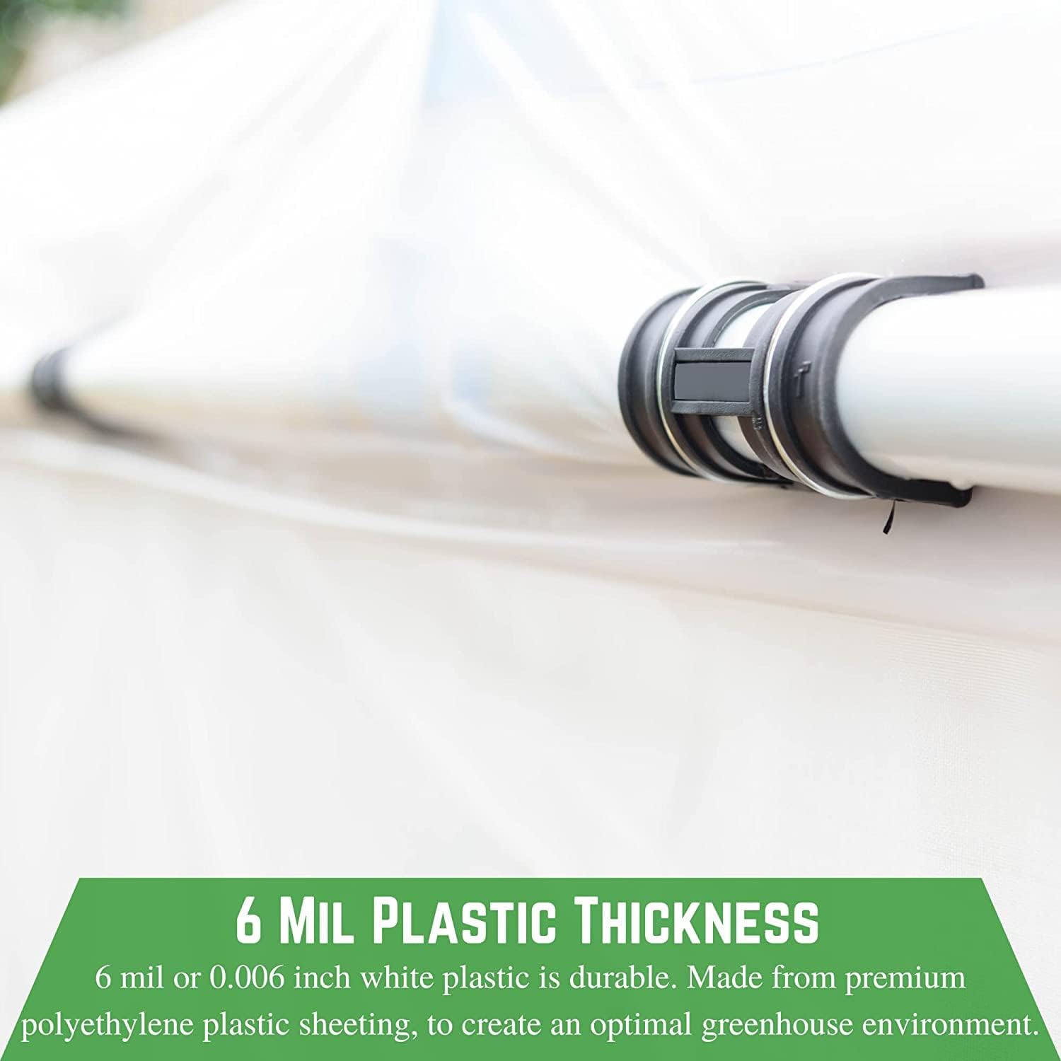 Farm Plastic Supply - White Greenhouse Plastic Sheeting - 6 mil - (32' x 50') - 4 Year UV Resistant Poly Greenhouse Film, 55% Light Transmission Hoop House Cover for Gardening, Agriculture