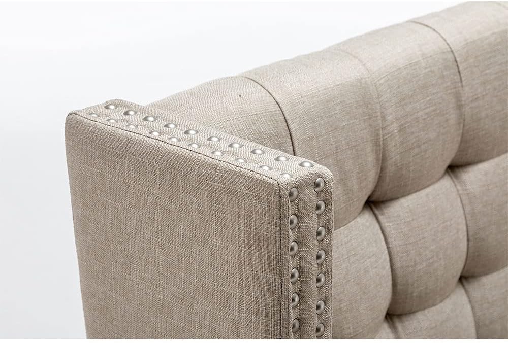 Andeworld Modern Loveseat Settee Bench Sofa Couch, Upholstered Banquette Dining Bench with Back for Dining Living Room Hallway or Entryway Seating,Putty
