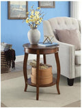 Maykoosh Walnut Round Side Table - Modern Accent Table for Living Room & Bedroom