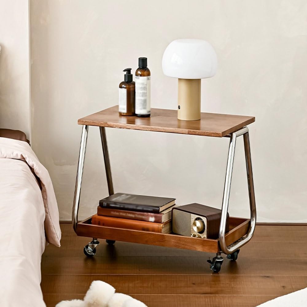 Mobile Side Table Mobile Sofa Side Table Modern Minimalist Trolley Wheeled Storage Rack Living Room Corner
