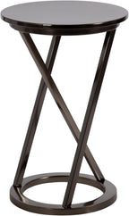 Kate and Laurel Aja Modern Metal Round Side Table; 15 x 15 x 23; Gray Gunmetal; Decorative Geometric End Table with Unique Slanted Legs for Use as Bedroom Nightstand or Living Room Indoor Plant Stand