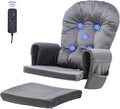 SyyBhb Massage Glider Rocker Replacement Cushions with Storage Pocket, 5PCS, Soft Velvet Thickened, Washable Non Slip, Universal for Use in Glider Rocking Chair, Dark Grey