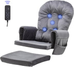 SyyBhb Massage Glider Rocker Replacement Cushions with Storage Pocket, 5PCS, Soft Velvet Thickened, Washable Non Slip, Universal for Use in Glider Rocking Chair, Dark Grey