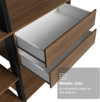 Madesa Kitchen Pantry Storage Rack with 4 Drawers and Open Shelves 78" L Multiuse Modular Cabinet for Kitchen Organization - Black/Brown