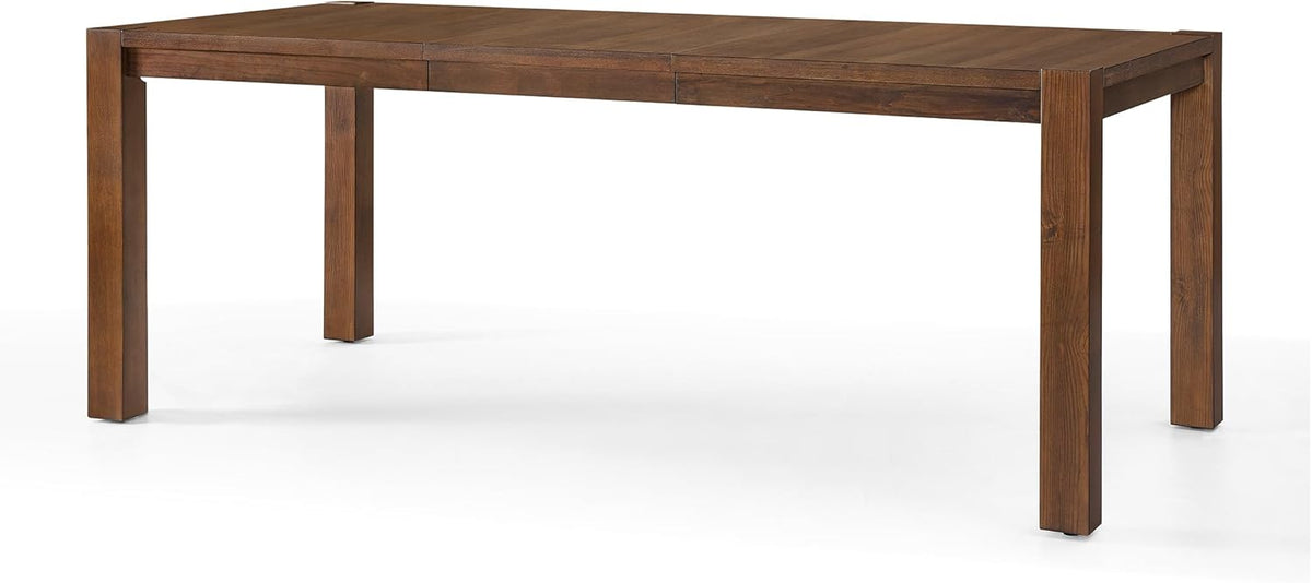 60"-80" Extendable Dining Table, Modern Rectangular Wood Kitchen Table, Farmhouse Expandable Dinner Table, Traditional Large Extension Meeting Desk for Dining Room, Living Room, Walnut