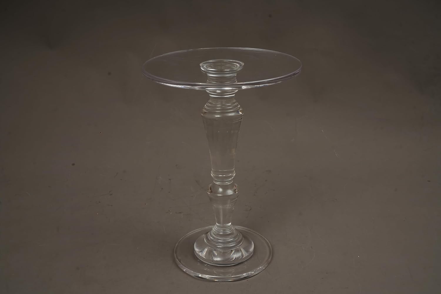 Furniture Acrylic Side Table,Clear Small Round Side/End Tables with Support Rod for Use in Living Rooms,Bedrooms,Offices,Study Rooms,Waiting Areas（13.8in*19.7in