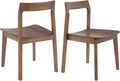 EYYTHUNG Wooden Dining Room Chairs Set of 2, Farmhouse Wood Kitchen Chair, Mid Century Modern Armless Dining Chair for Living Room, Brown