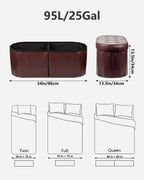 AmasSmile Storage Ottoman Bench, Foot Rest with Partitioned Storage in a Oval Design, Reinforced, End of Bed Storage Bench (Brown(Leather), 34"*13"*13"inch)