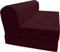 D&D Futon Furniture Sleeper Chair Folding Bed, Studio Sofa Guest Folded Mattress, High Density Foam (72 x 48 x 6, Burgundy)