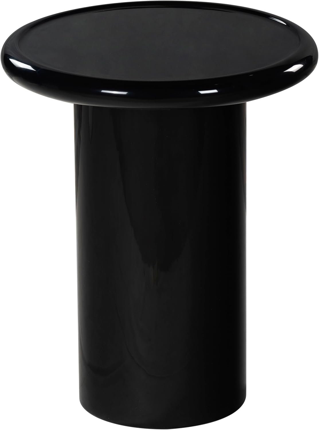 SAFAVIEH Couture Collection - Lolita Black Concrete Accent Table, Modern Round Top Side Table, High Gloss Finish, Fully Assembled (SFV2622A)