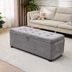 Storage Ottoman Bench with Lift Top, End of Bed Bench for Bedroom, Living Room & Entryway Storage Seat Shoe Bench with Storage (Gray)