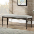 Steve Silver Linnett Bench, Gray, Traditional Styling with a Modern Twist for Dining Table, Kitchen, Living Room, 54 x 16 x 19 in