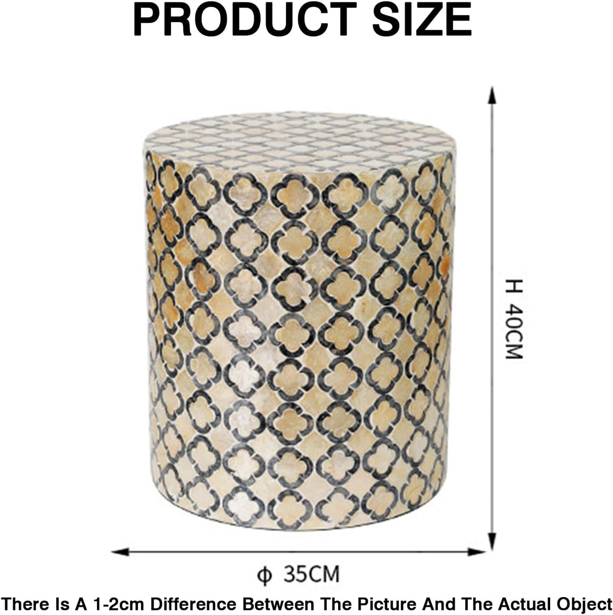 Bedside/Sofa Side Table – Shell-Style Accent Table (Suitable for Living Room, Balcony, or as a Coffee Table/Drum Stool)