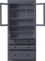 78” Kitchen Cabinet Pantry with 3 Drawers, Food Storage Cabinet with Power Outlet & Shelves, Food Pantry for Kitchen Dining Room, Easy Assembly (Grey)