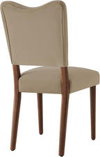 KISLOT Upholstered Dining Chairs Set of 4, Modern Velvet Kitchen Chairs with Solid Wood Legs, High Back Wooden Dining Room Chairs with Dark Walnut Color Legs for Farmhouse Kitchen Dining Room, Brown