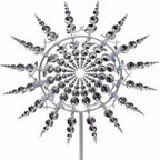 Wind Spinners for Yard and Garden，Windmills,Garden Decor for Outside,Metal Yard Art (1 PCS -Silver)
