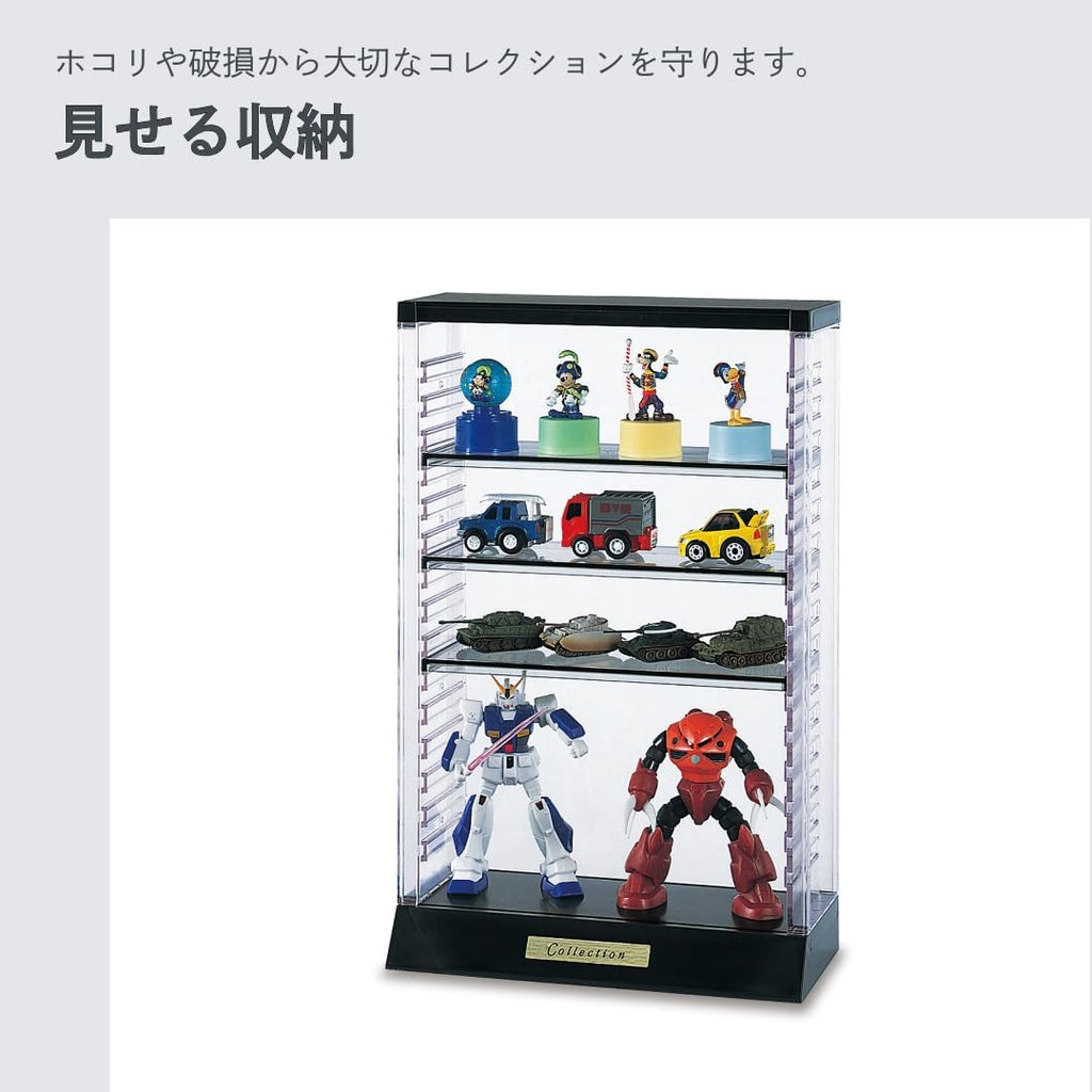 Isetou Acsta I-238 Figure Case Collection Case A403 Clear Black Width 8.7 x Depth 4.0 x Height 13.6 inches (22.1 x 10.1 x 34.6 cm) Adjustable Height Medium Size Figure Storage Figures Display Acrylic