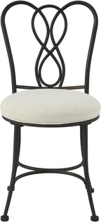 Bronze Decorative‑Back Iron Upholstered Vanity Stool