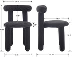 DUOMAY Modern Black Boucle Dining Chairs Set of 4, Sherpa Upholstered Kitchen Chairs Armless Barrel Back Dining Chair, Living Dining Room Chairs, Reception