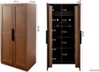 KEIKI 63" Tall Kitchen Pantry Storage Cabinet with Door-Side Rack & Shelves, Freestanding Wood Hutch Food Pantries Cupboard for Coffee Bar, Dining Room