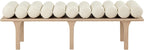 Meridian Furniture 22007Cream Landon Collection Art Deco Bench with Soft Vintage Cream Vegan Leather and Solid Wood with Natural Oak Finish, 60.5" W x 19.5" D x 18.5" H, Cream