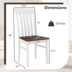 Giantex Wooden Dining Chairs Set of 2, Farmhouse Kitchen Chair with Hollowed Backrests & Rubber Wood Seats, Rustic Wood Side Chairs for Home Living Room Restaurant