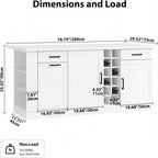 Large Kitchen Island,Wood Freestanding Islands with Storage Drawers, Trash Cabinet, Adjustable Shelves, Cabinet & Spice Rack,Farmhouse Kitchen Island for Kitchen & Dining Room