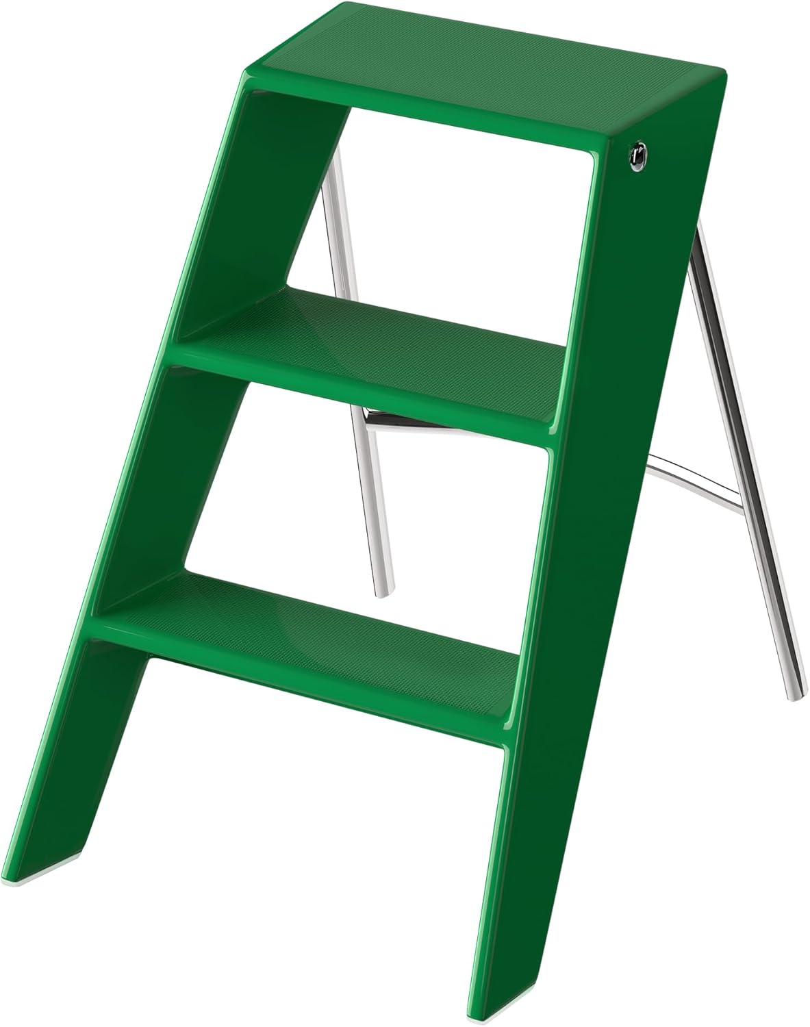 HOTEAGLE Modern Folding Chair - Multifunctional Design Doubles as Step Stool & Storage Shelf, Sturdy Engineering Plastic for Kitchen, Dining & Bistro,Green