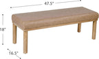 HomePop Oslo Bench - Sand Faux Leather